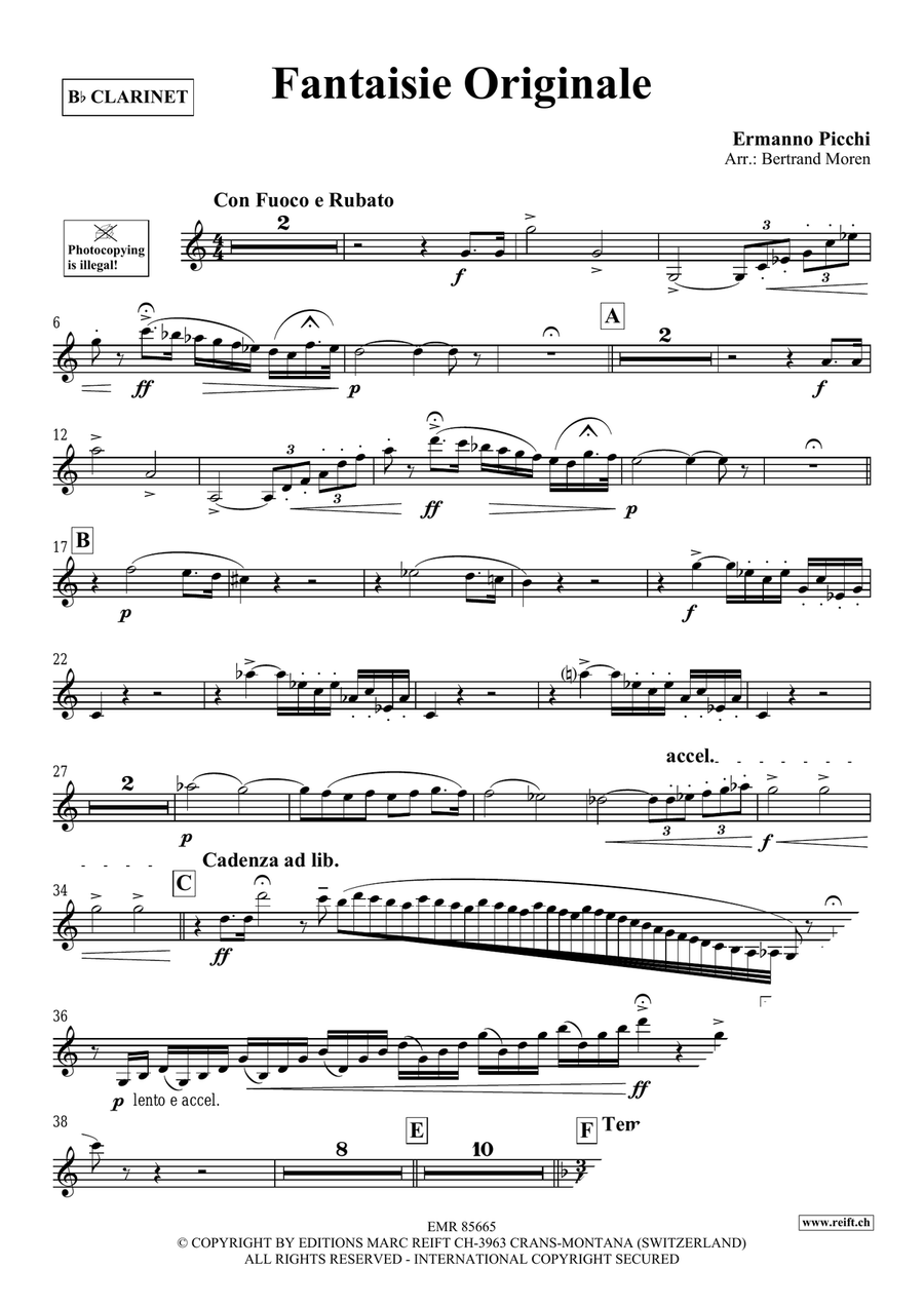 Fantaisie Originale Fantaisie Originale Clarinet Solo scores gallery preview page 3