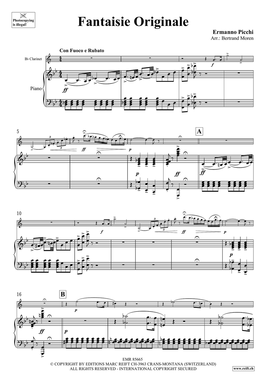 Fantaisie Originale Fantaisie Originale Clarinet Solo scores gallery preview page 4