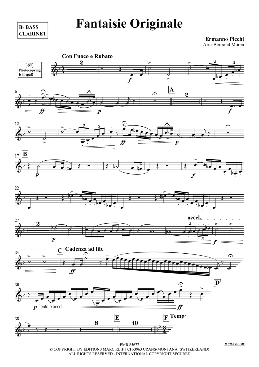 Fantaisie Originale Fantaisie Originale Bass Clarinet scores gallery preview page 3