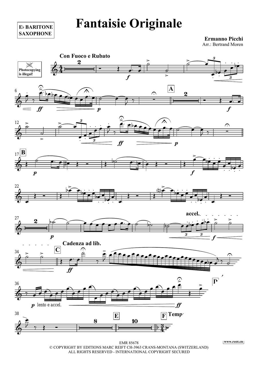 Fantaisie Originale Fantaisie Originale Baritone Saxophone scores gallery preview page 3