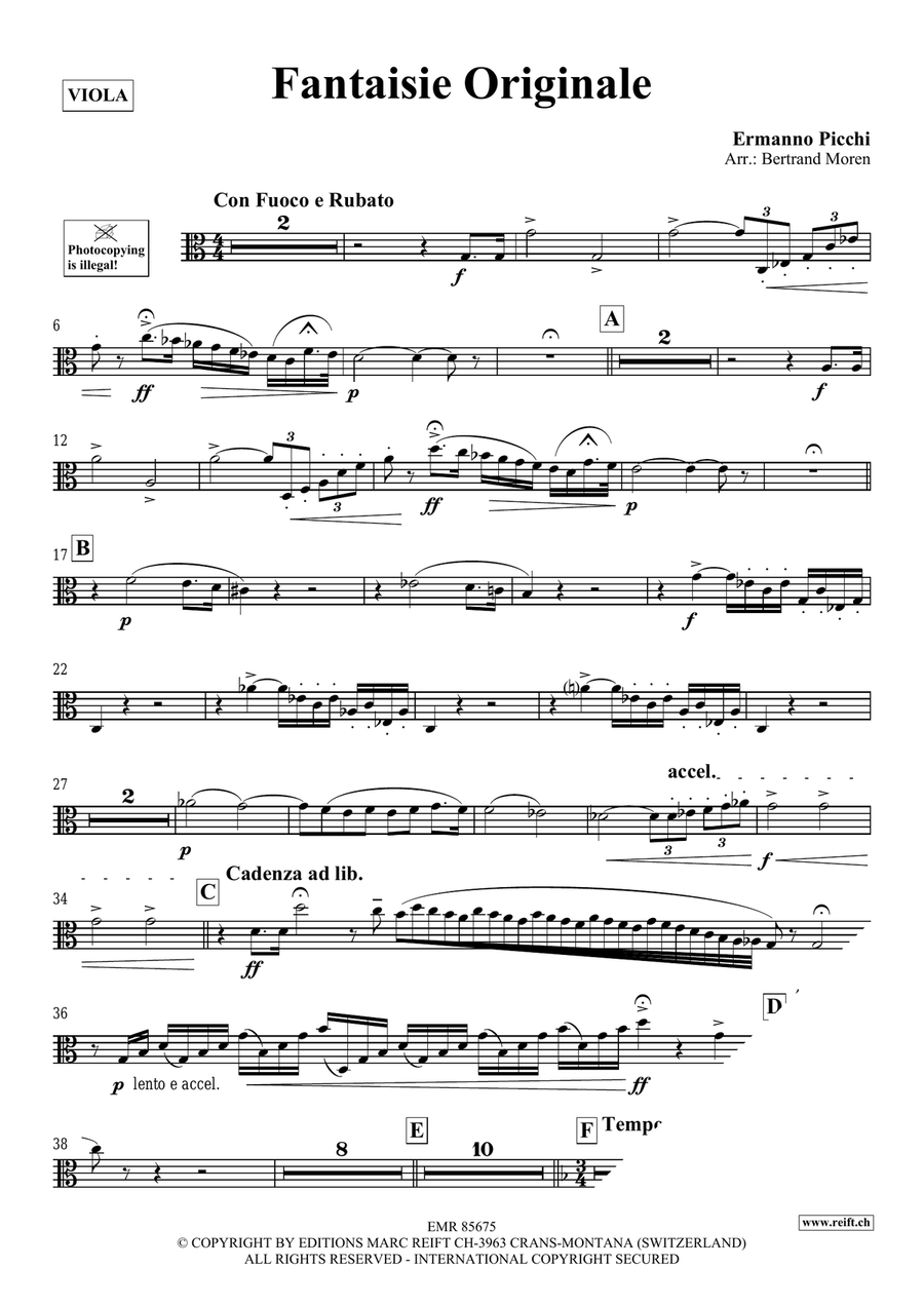 Fantaisie Originale Fantaisie Originale Viola scores gallery preview page 3