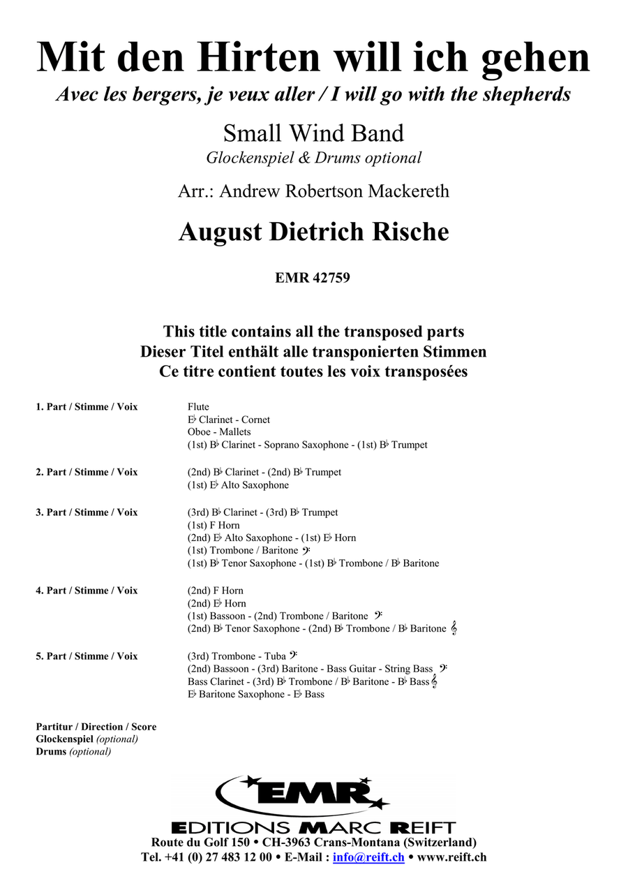 Mit den Hirten will ich gehen Concert Band scores gallery preview page 2