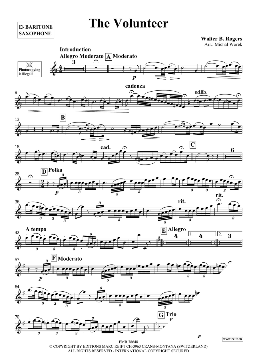 The Volunteer The Volunteer Baritone Saxophone scores gallery preview page 3