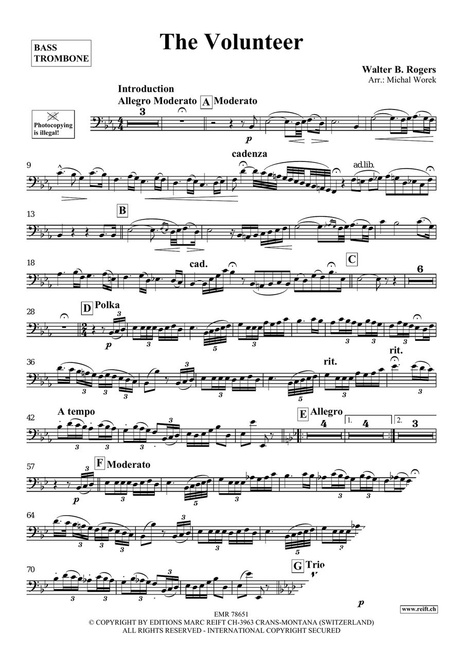 The Volunteer The Volunteer Bass Trombone scores gallery preview page 3