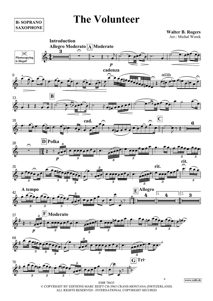 The Volunteer The Volunteer Soprano Saxophone scores gallery preview page 3