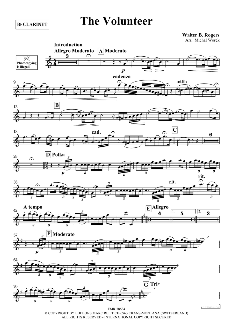 The Volunteer The Volunteer Clarinet Solo scores gallery preview page 3