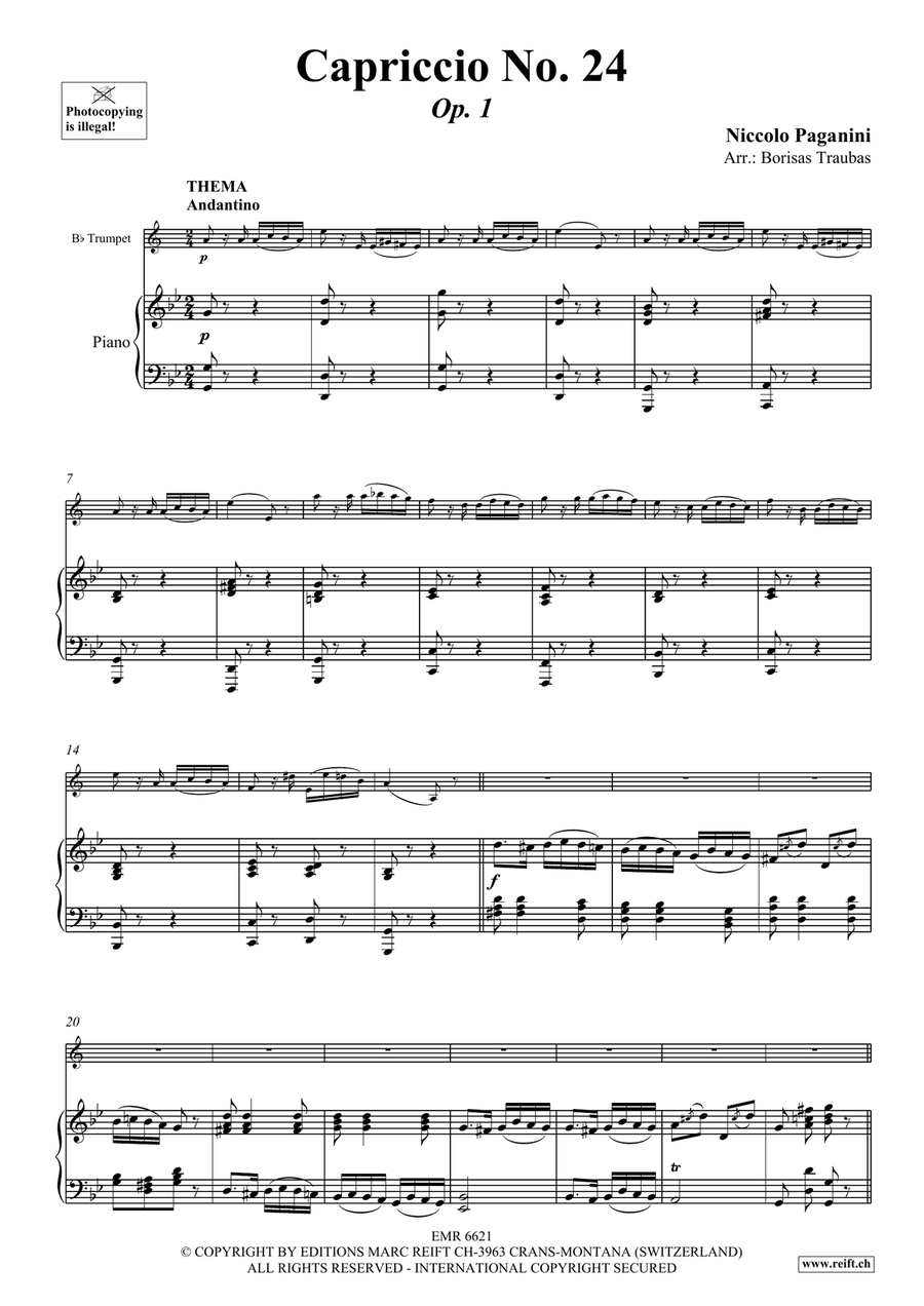 Capriccio No. 24 Capriccio No. 24 Trumpet Solo scores gallery preview page 4