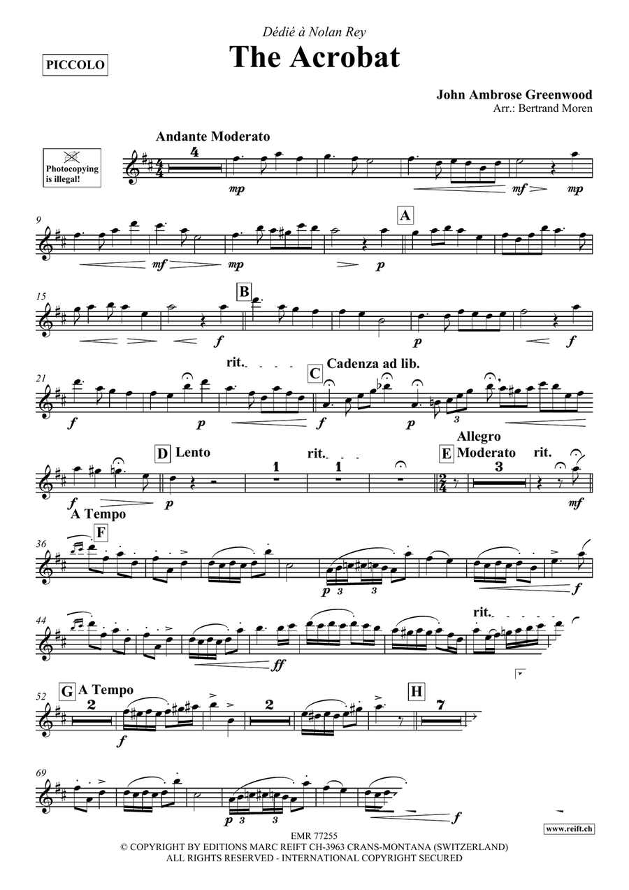 The Acrobat The Acrobat Piccolo scores gallery preview page 3