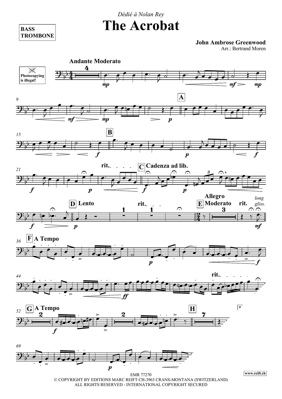 The Acrobat The Acrobat Bass Trombone scores gallery preview page 3