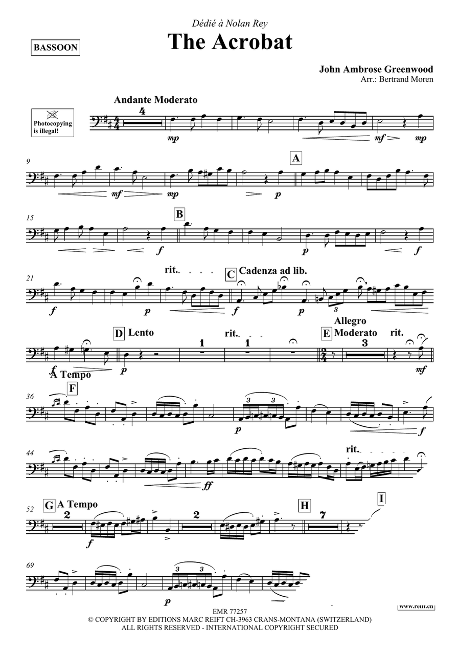 The Acrobat The Acrobat Bassoon Solo scores gallery preview page 3