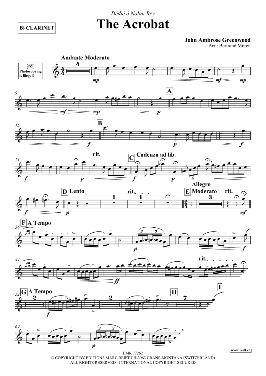 The Acrobat The Acrobat Clarinet Solo scores gallery preview page 3