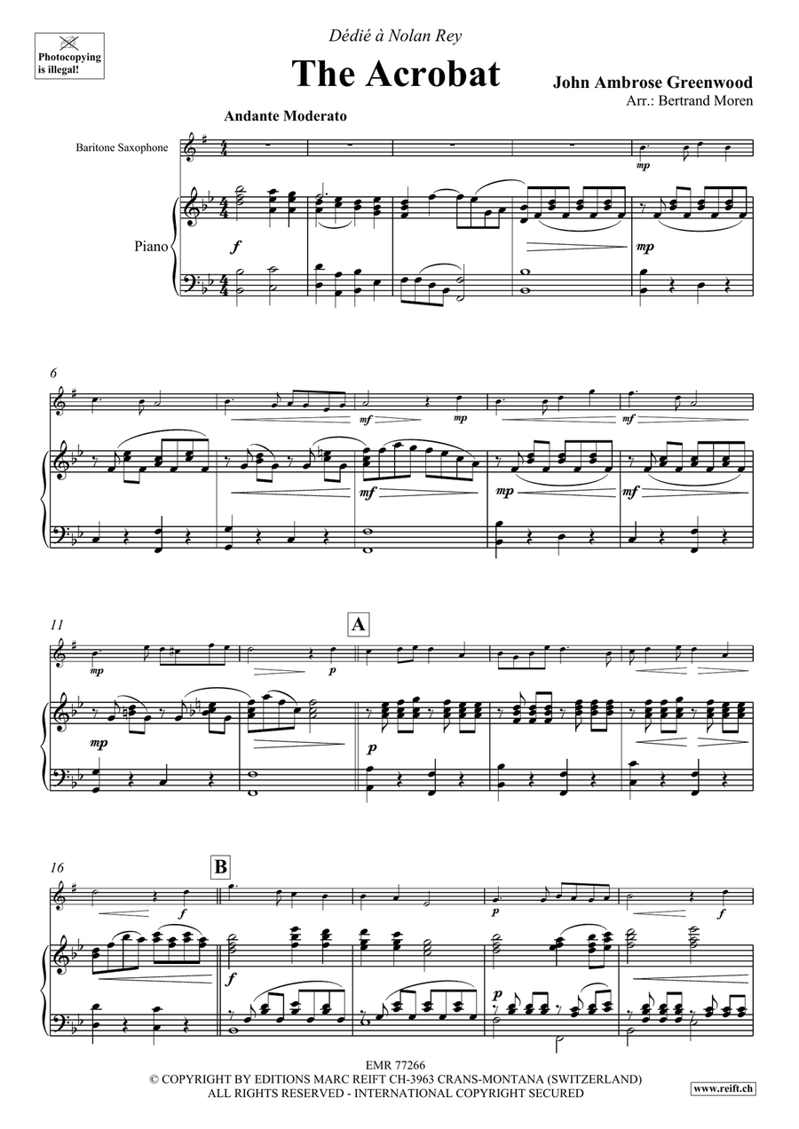 The Acrobat The Acrobat Baritone Saxophone scores gallery preview page 4