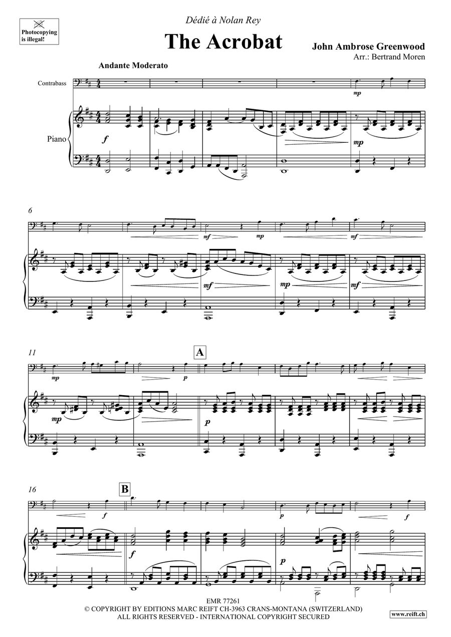 The Acrobat The Acrobat Double Bass scores gallery preview page 4
