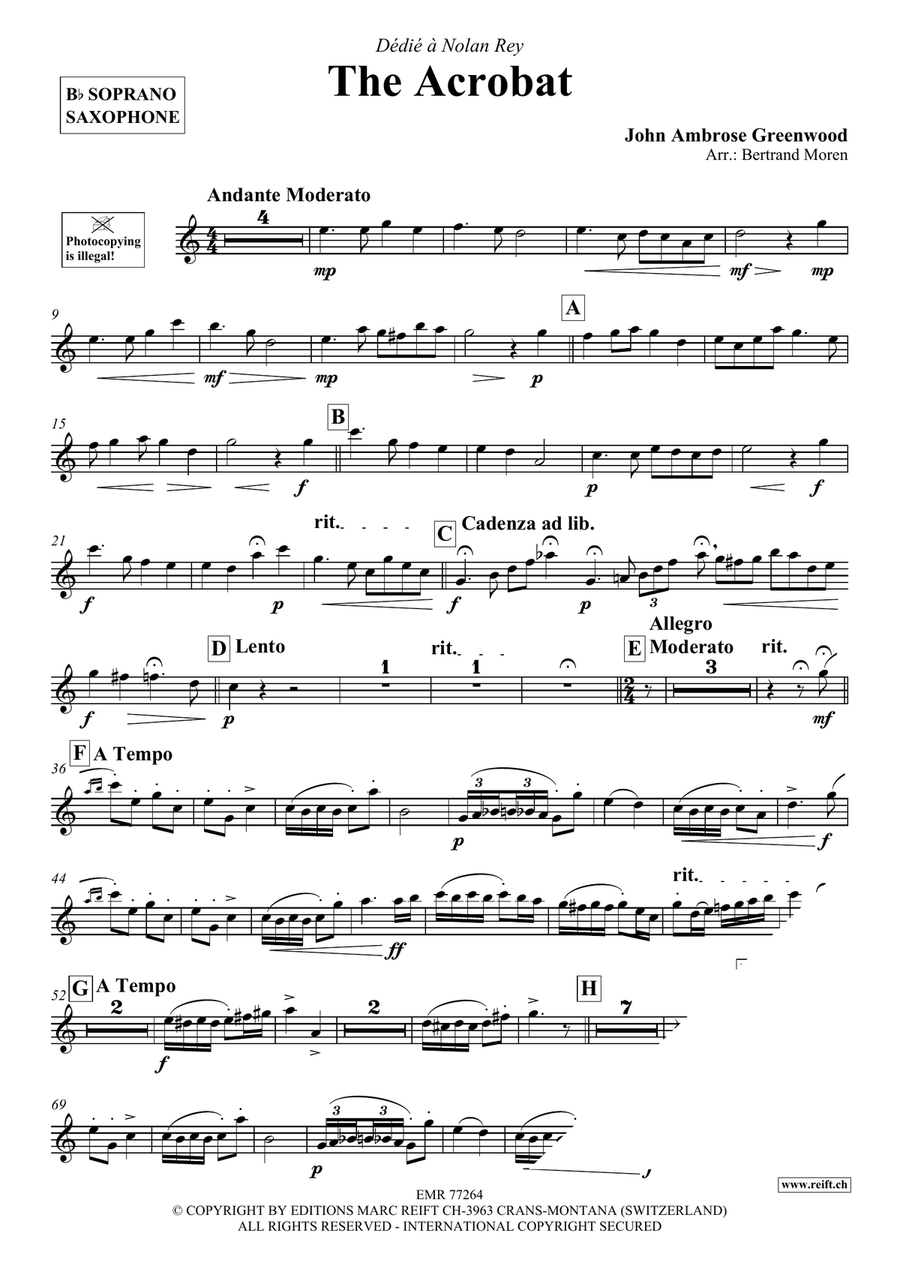 The Acrobat The Acrobat Soprano Saxophone scores gallery preview page 3