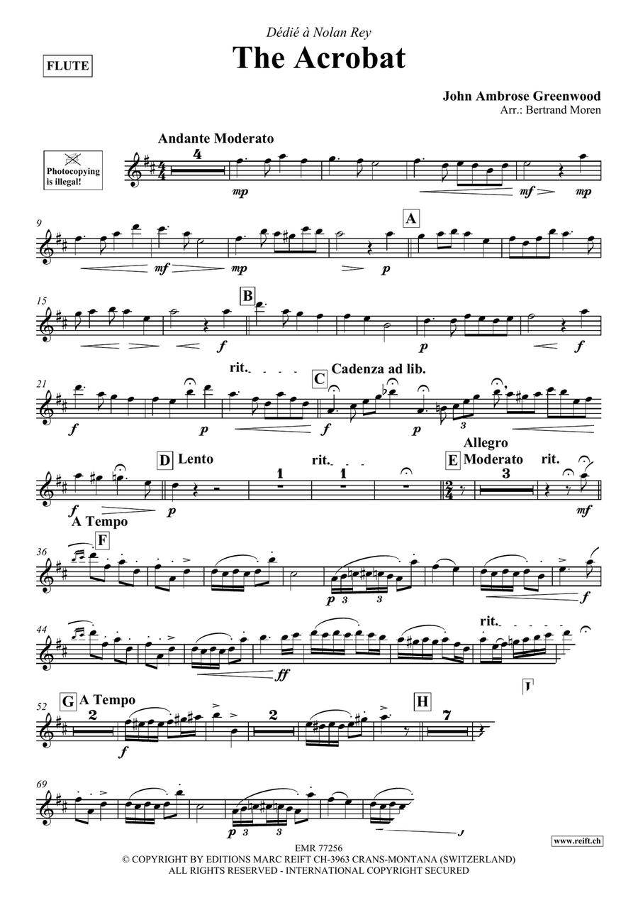 The Acrobat The Acrobat Flute Solo scores gallery preview page 3