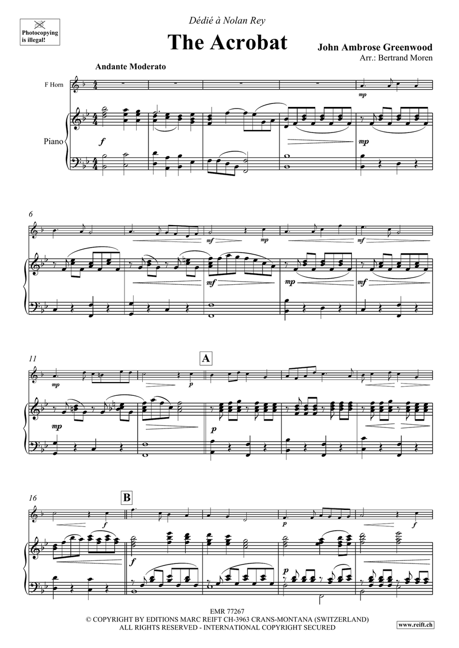 The Acrobat The Acrobat Horn scores gallery preview page 4