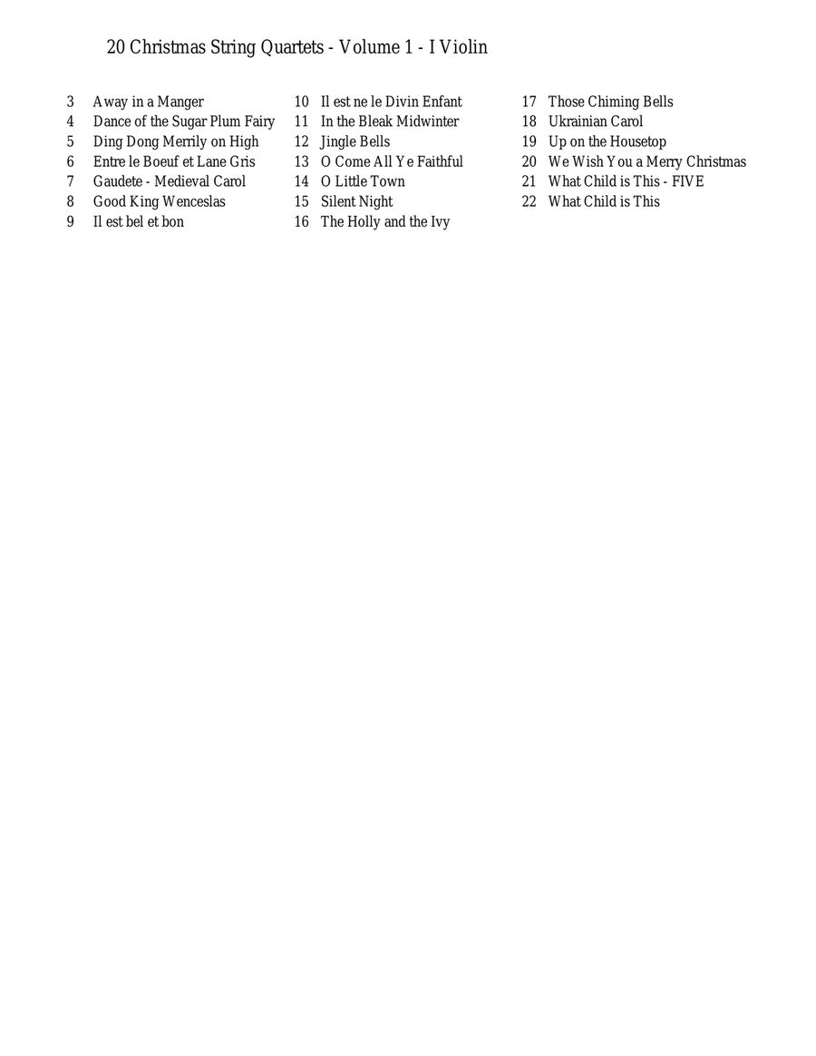20 Christmas String Quartets - Volume 1 String Quartet scores gallery preview page 2