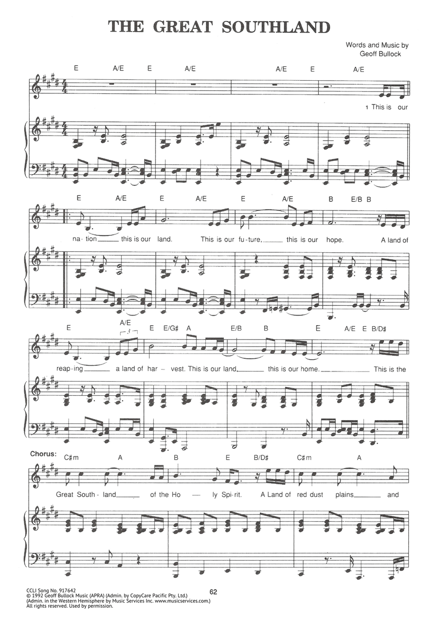 The Great Southland The Great Southland Piano, Vocal scores gallery preview page 1