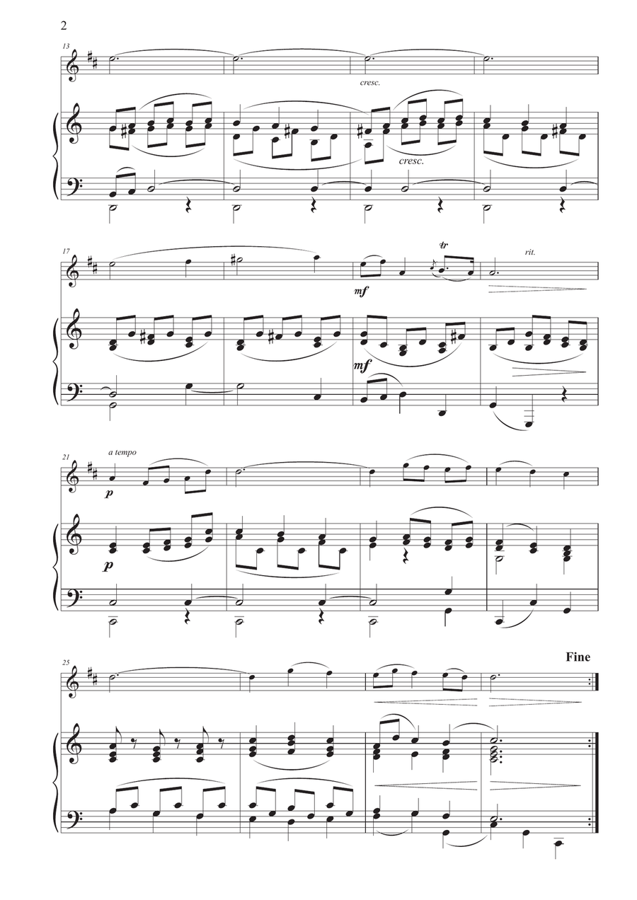 Dance of the Blessed Spirits for Tenor Saxophone and Piano Tenor Saxophone scores gallery preview page 2
