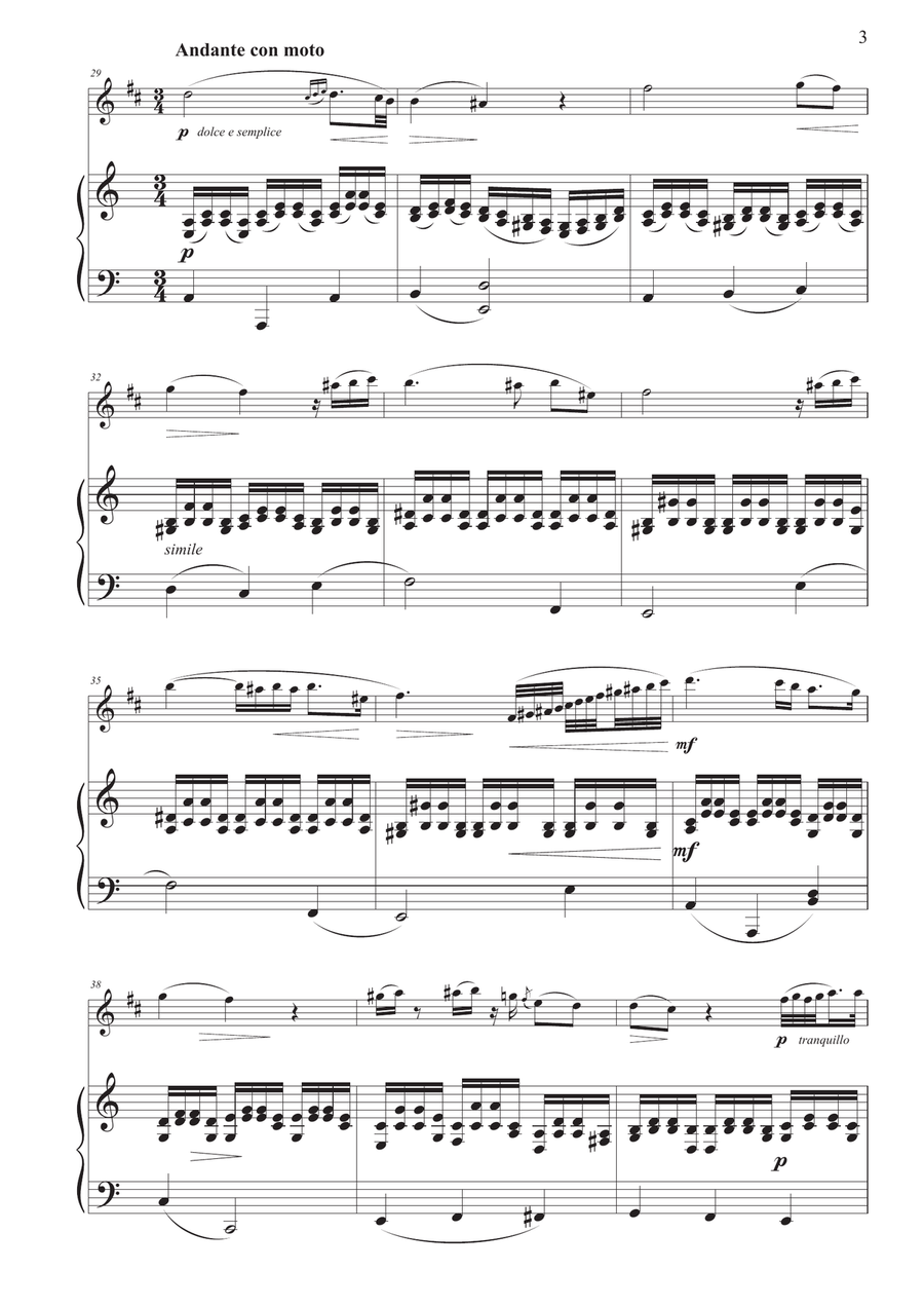 Dance of the Blessed Spirits for Tenor Saxophone and Piano Tenor Saxophone scores gallery preview page 3