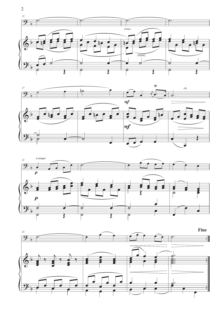 Dance of the Blessed Spirits for Trombone and Piano Piano scores gallery preview page 2