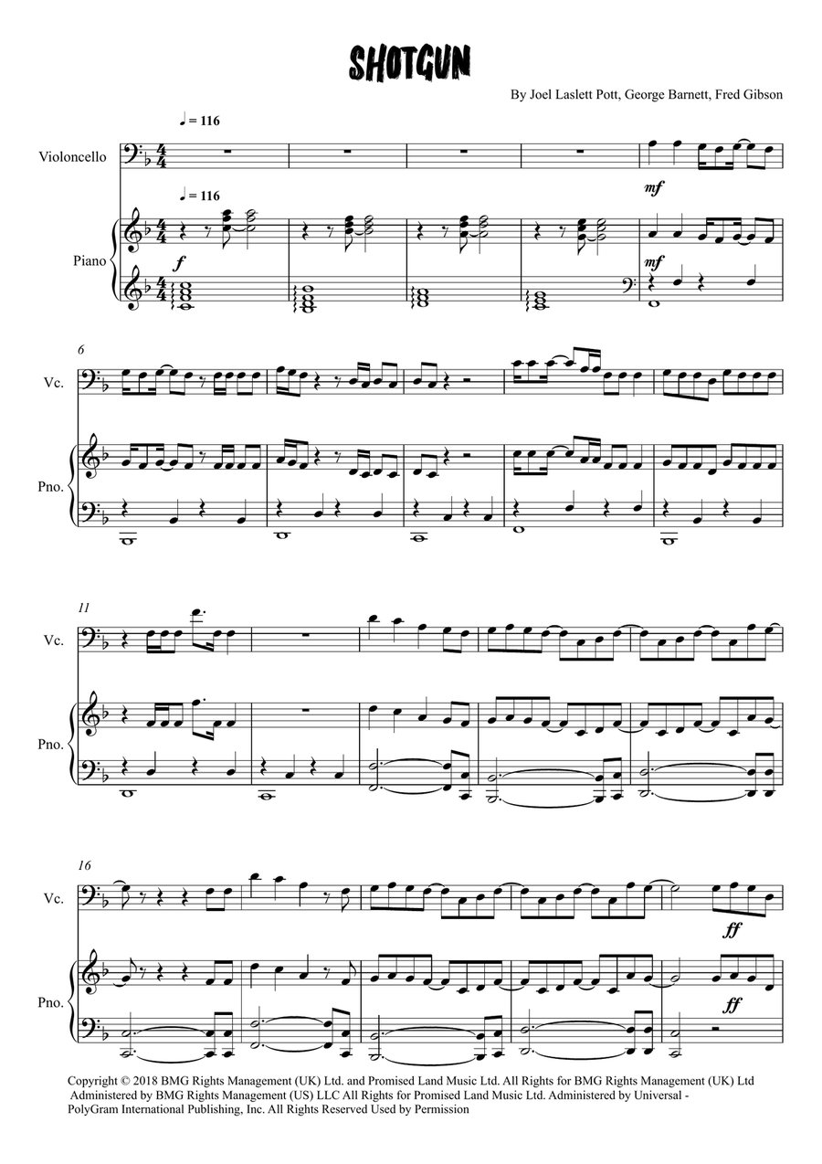 Shotgun Shotgun Piano scores gallery preview page 1