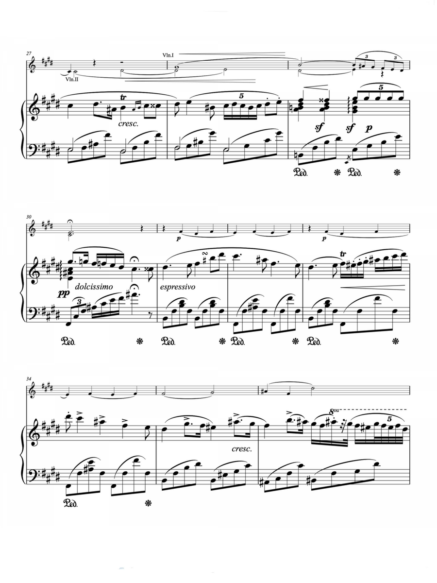 Chopin Piano concerto No. 1 in E minor op. 11 2nd Movement - Romance Piano Solo scores gallery preview page 3