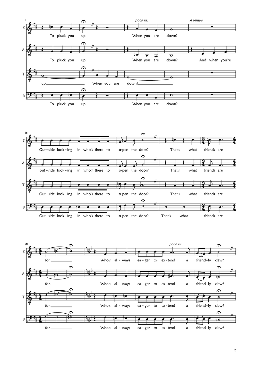 That's What Friends Are For (The Vulture Song) 4-Part scores gallery preview page 2