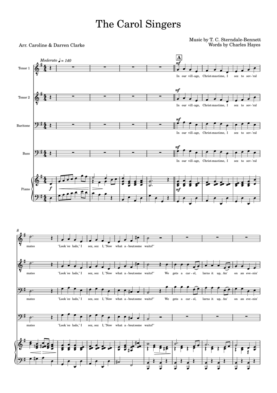 The Carol Singers The Carol Singers TTBB scores gallery preview page 1