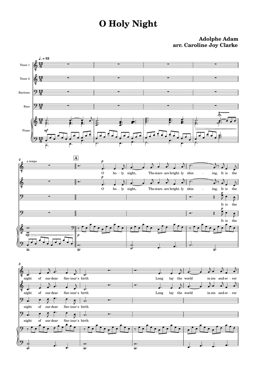O Holy Night TTBB scores gallery preview page 1