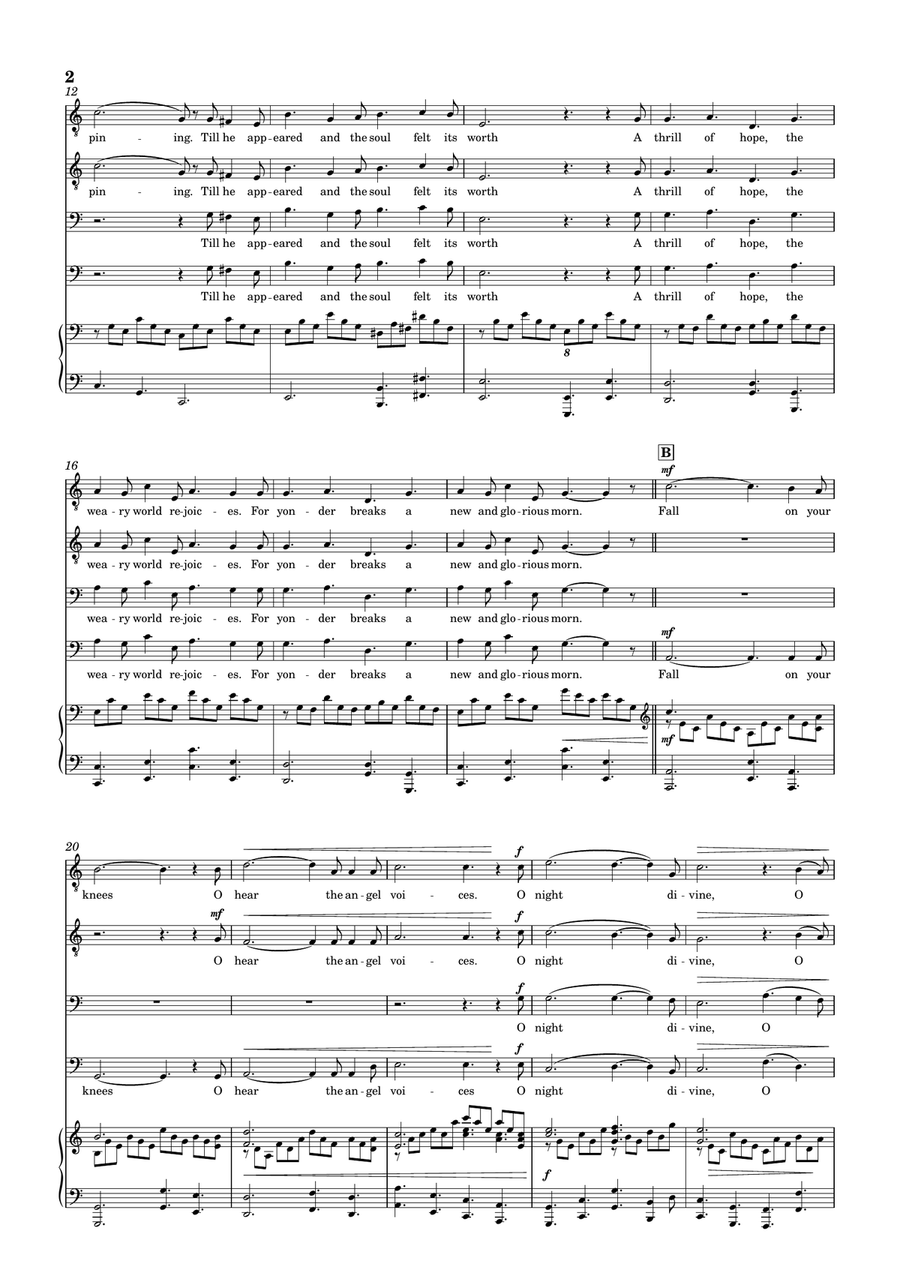 O Holy Night TTBB scores gallery preview page 2