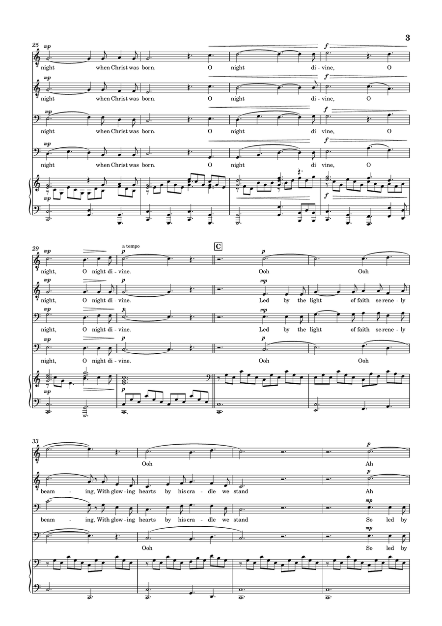 O Holy Night TTBB scores gallery preview page 3