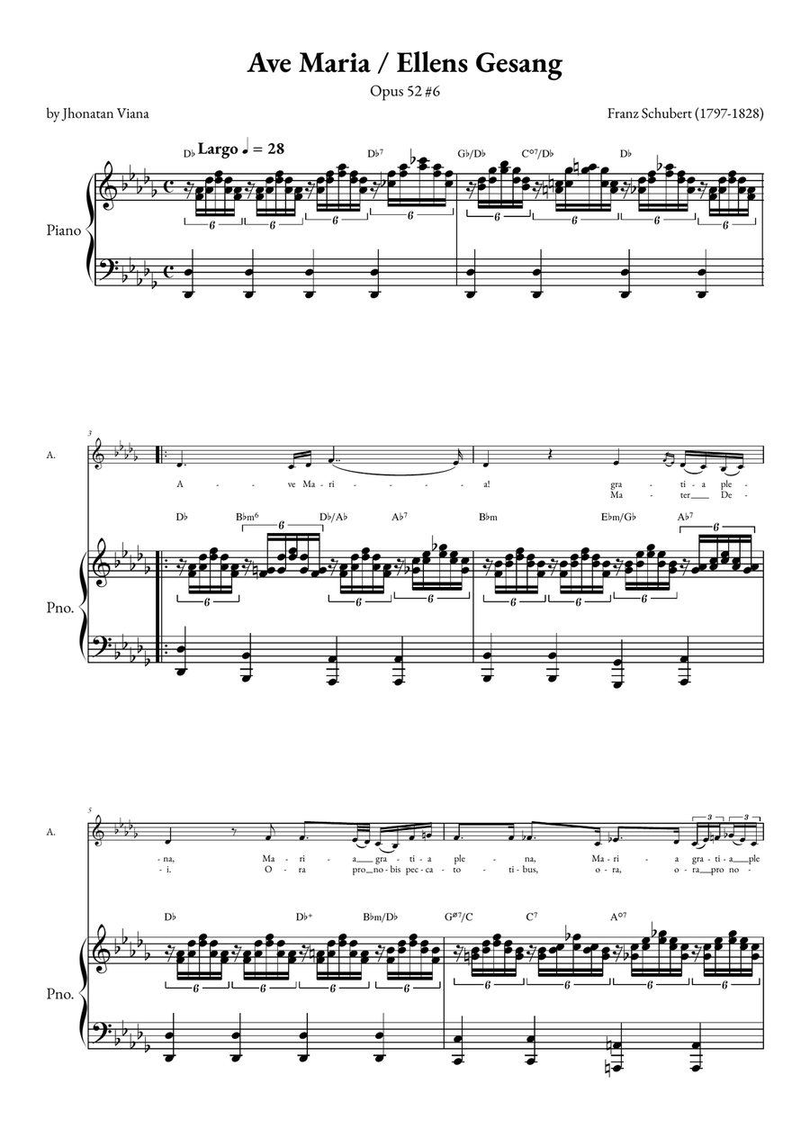 Ave Maria - Ellens Gesand Alto Voice scores gallery preview page 1