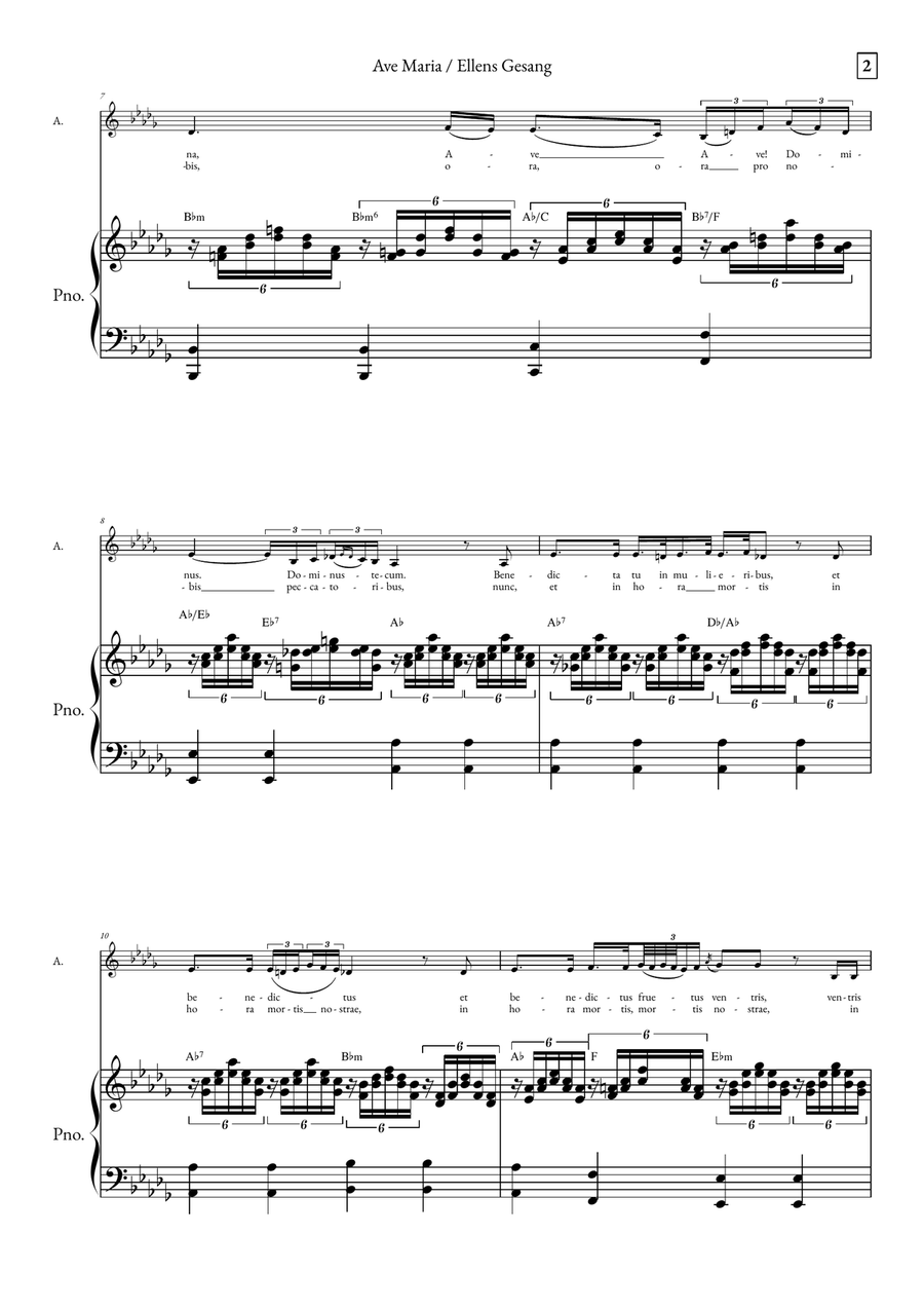 Ave Maria - Ellens Gesand Alto Voice scores gallery preview page 2