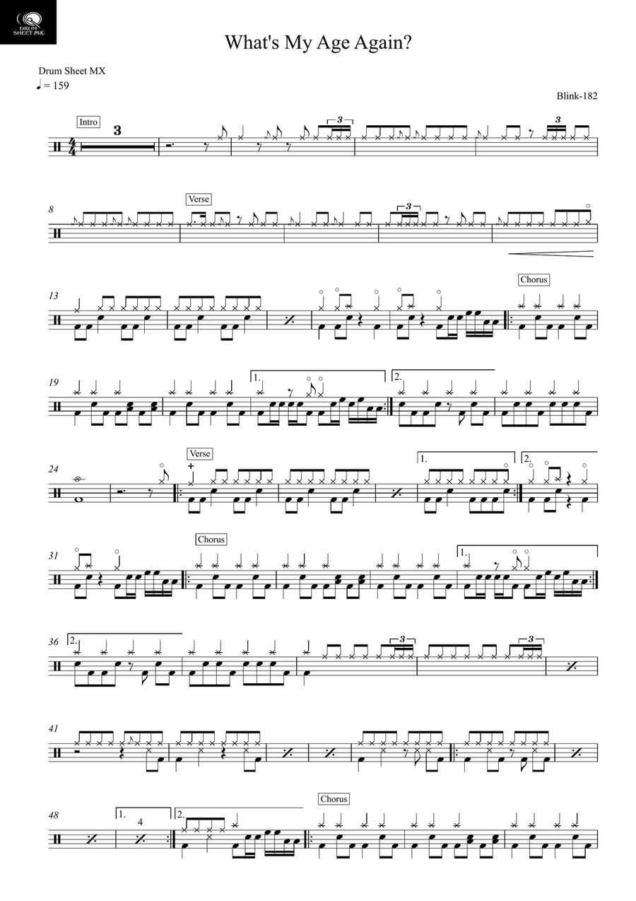 What's My Age Again? What's My Age Again? Drum Set scores gallery preview page 1