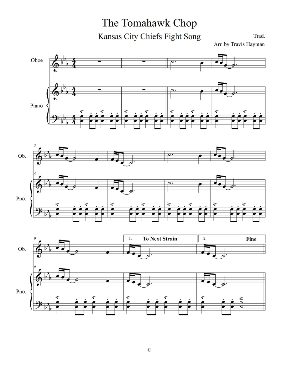 Tomahawk Chop - for Oboe with Piano Accompaniment Piano scores gallery preview page 3