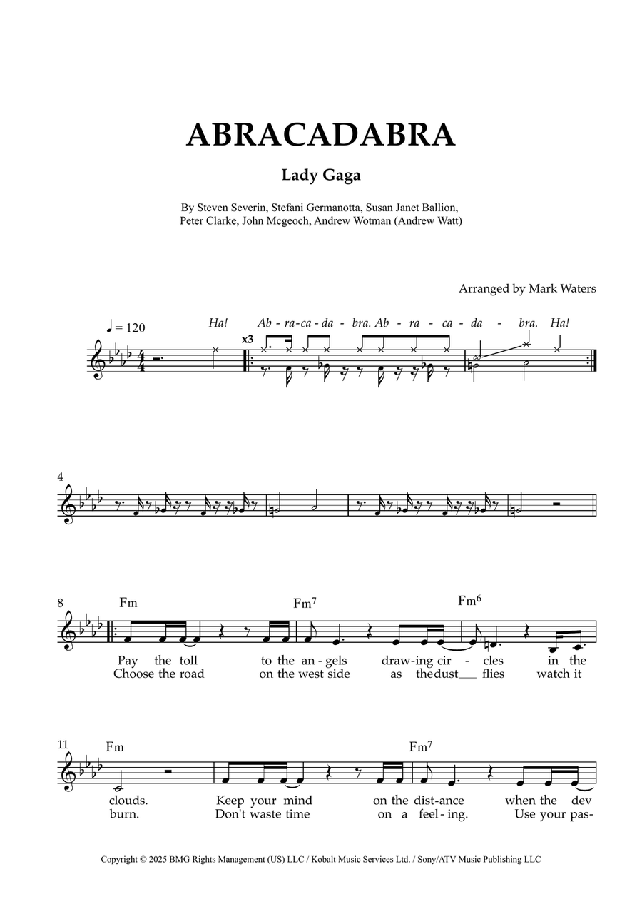 Abracadabra Abracadabra Piano scores gallery preview page 1