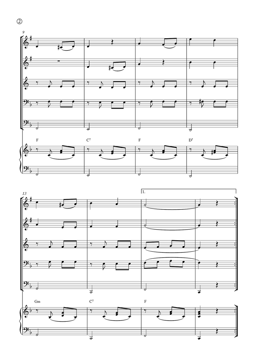 Melody in F Melody in F Brass Quintet scores gallery preview page 2