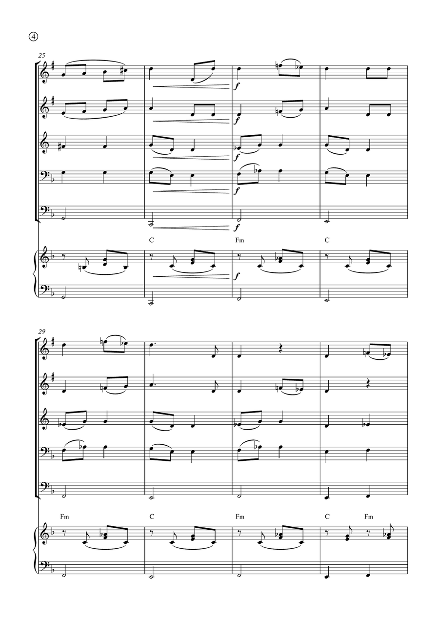 Melody in F Melody in F Brass Quintet scores gallery preview page 4