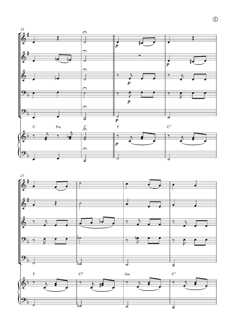 Melody in F Melody in F Brass Quintet scores gallery preview page 5