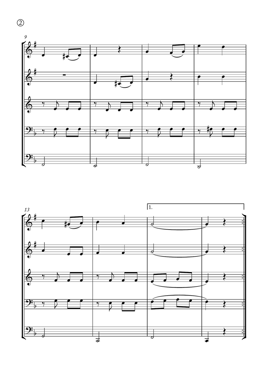 Melody in F Melody in F Brass Quintet scores gallery preview page 2