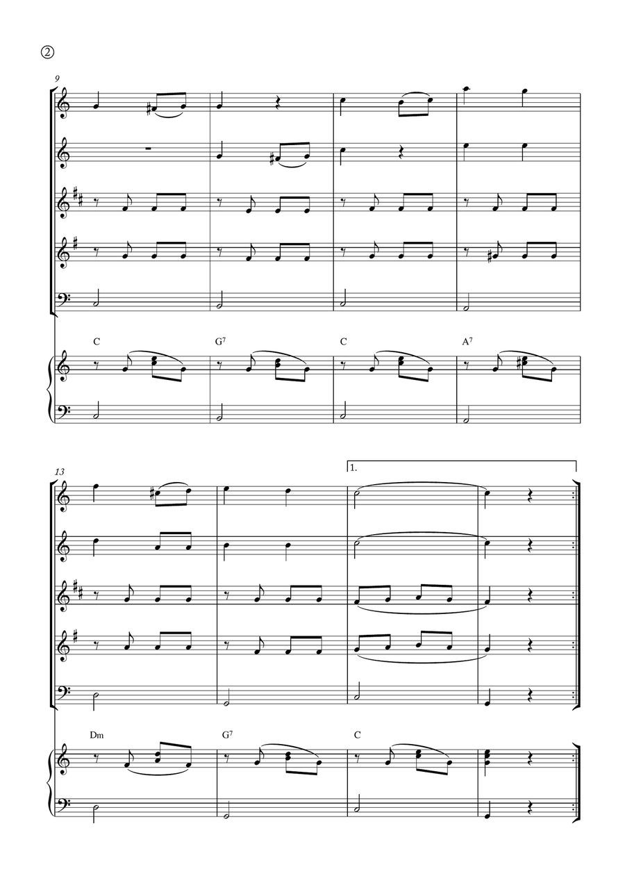 Melody in F Melody in F Woodwind Quintet scores gallery preview page 2