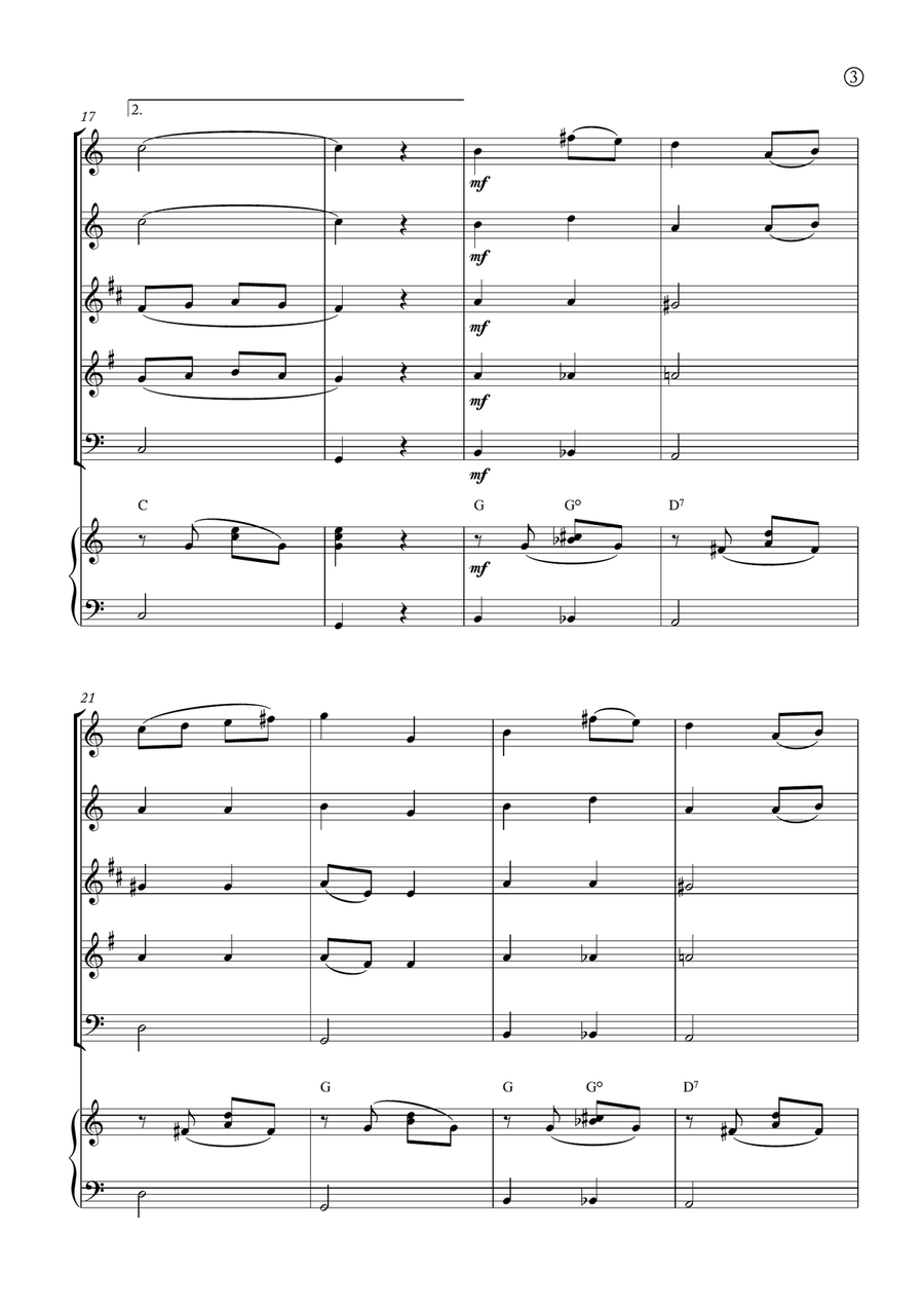 Melody in F Melody in F Woodwind Quintet scores gallery preview page 3