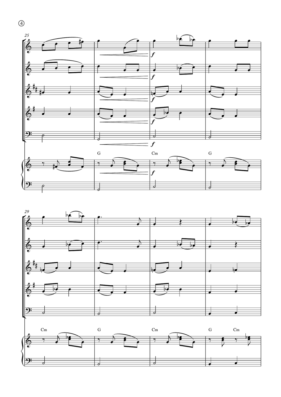 Melody in F Melody in F Woodwind Quintet scores gallery preview page 4
