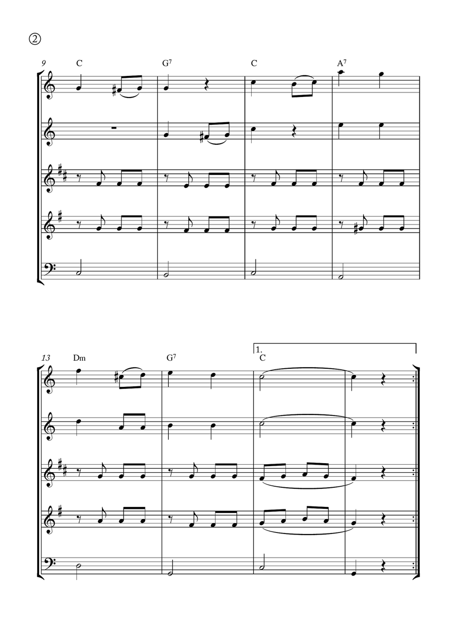 Melody in F Melody in F Woodwind Quintet scores gallery preview page 2