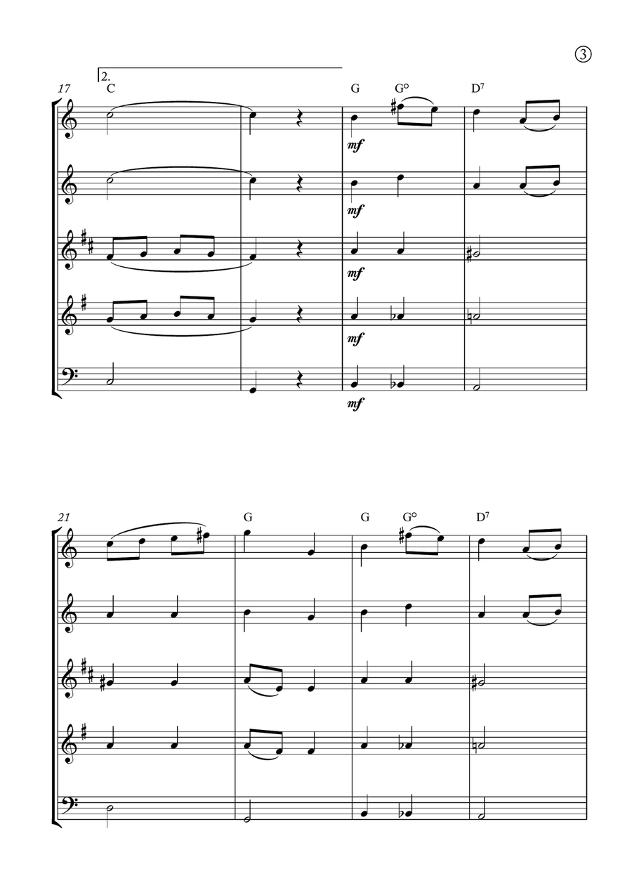 Melody in F Melody in F Woodwind Quintet scores gallery preview page 3