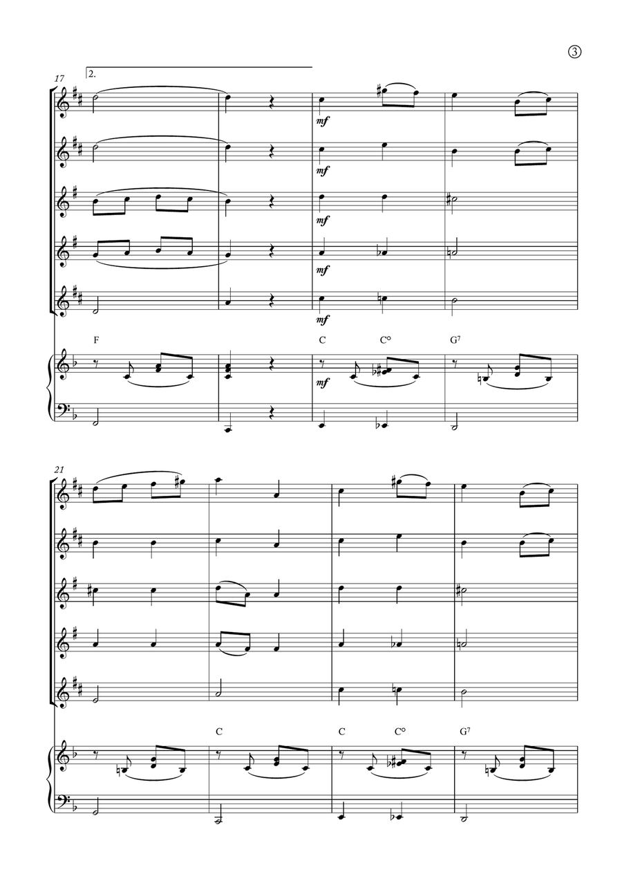 Melody in F Melody in F Saxophone Quintet scores gallery preview page 3