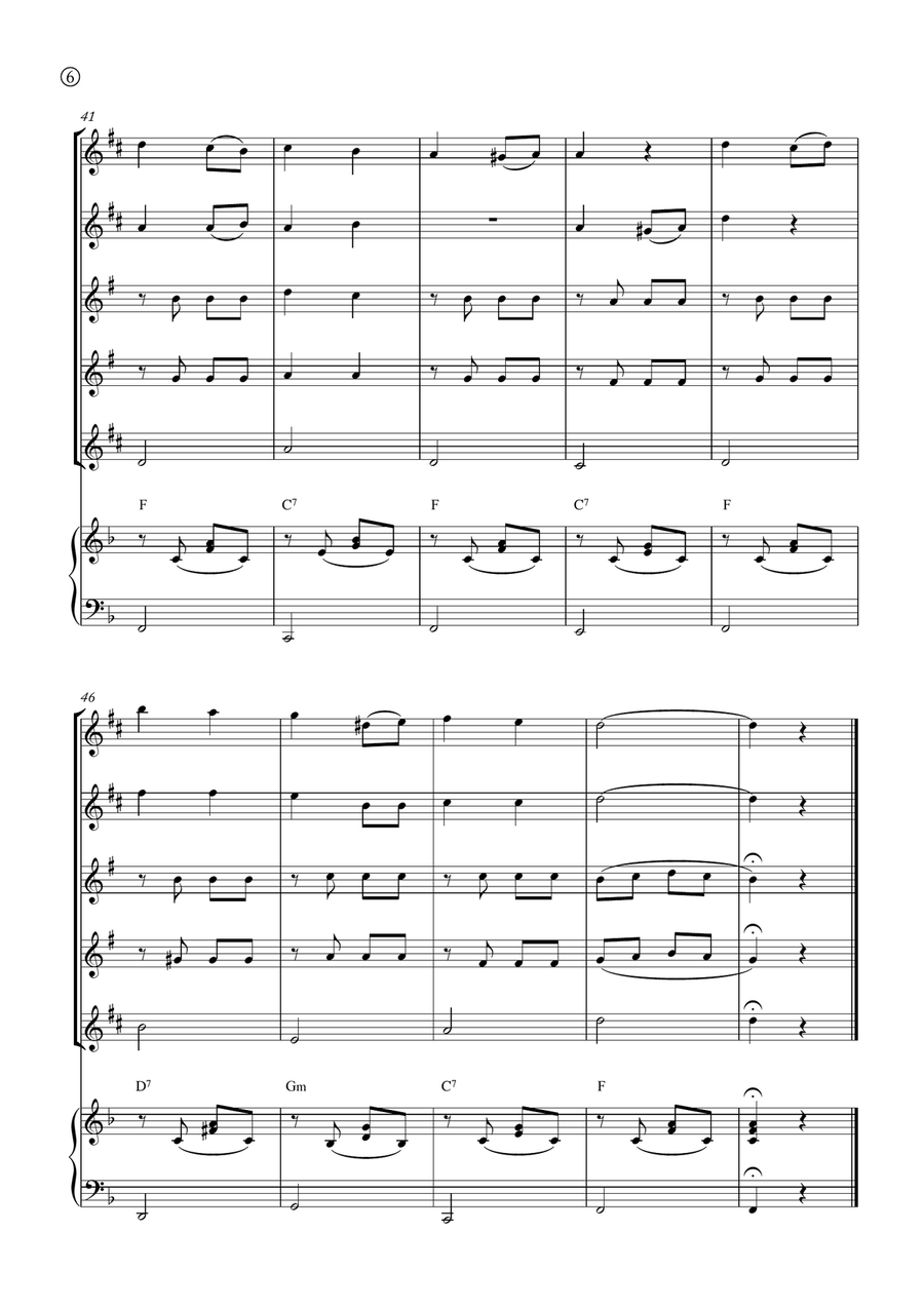 Melody in F Melody in F Saxophone Quintet scores gallery preview page 6