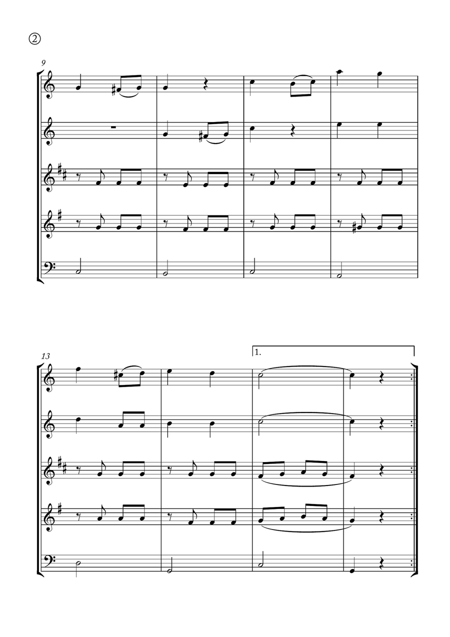 Melody in F Melody in F Woodwind Quintet scores gallery preview page 2
