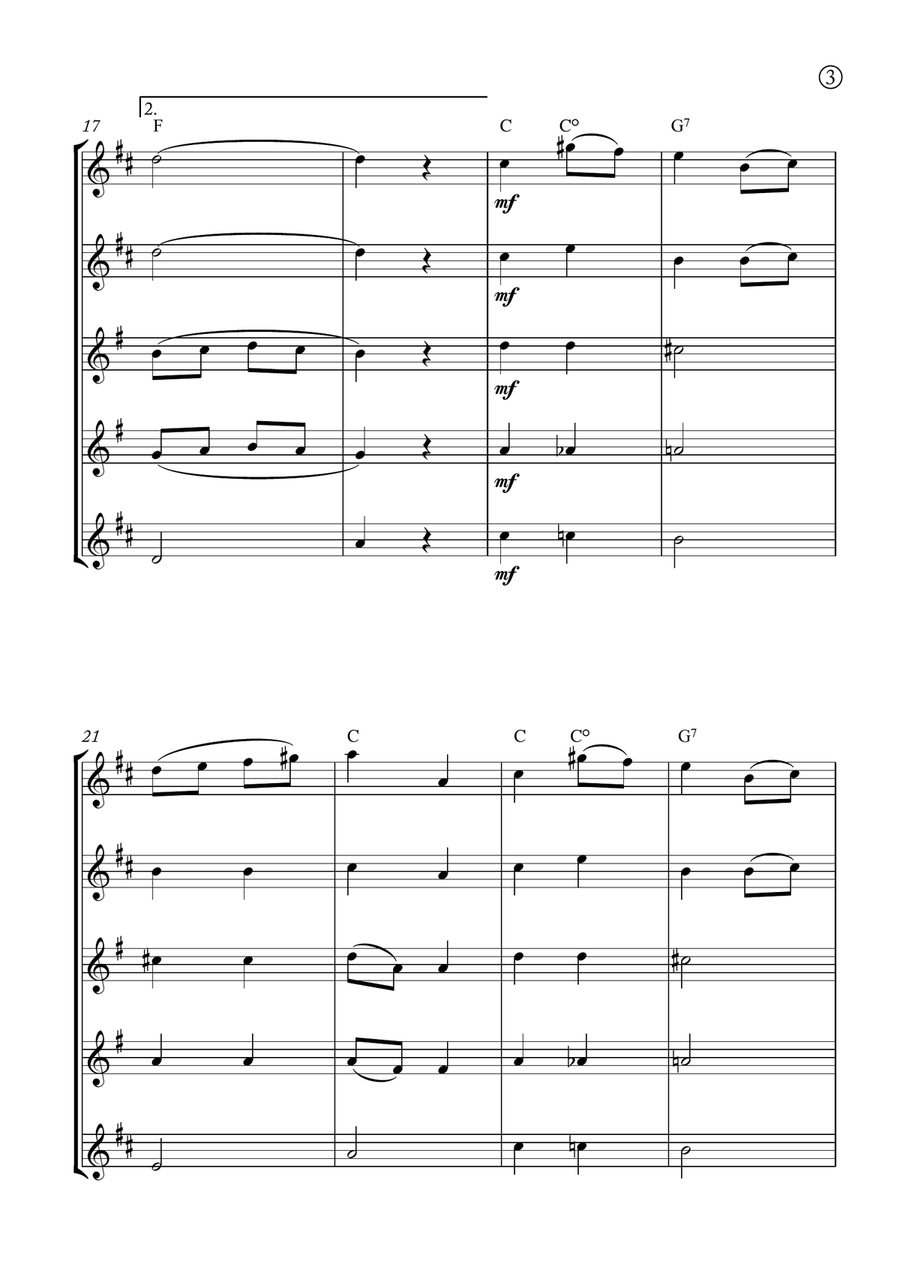 Melody in F Melody in F Saxophone Quintet scores gallery preview page 3